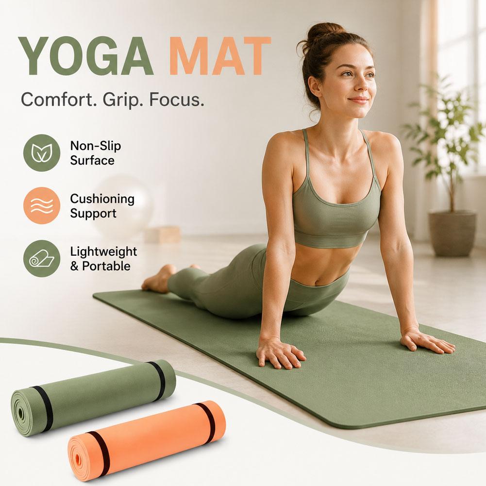 Gymnastics Mat Thick - 180x50cm Non-slip Pilates Yoga Mat Thick