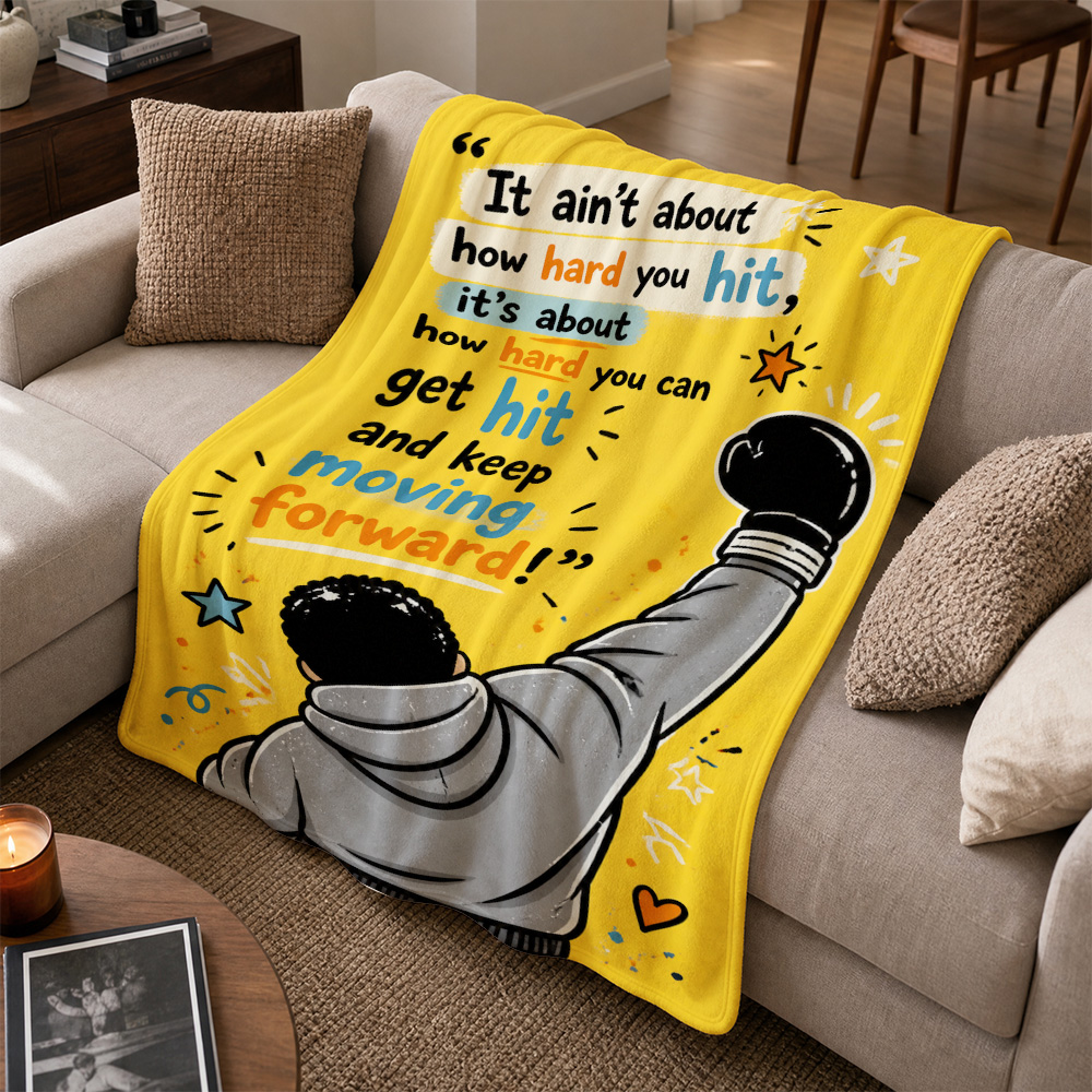 Motivational Sports Throw Blan - огляд і ціна Home Gym Yellow