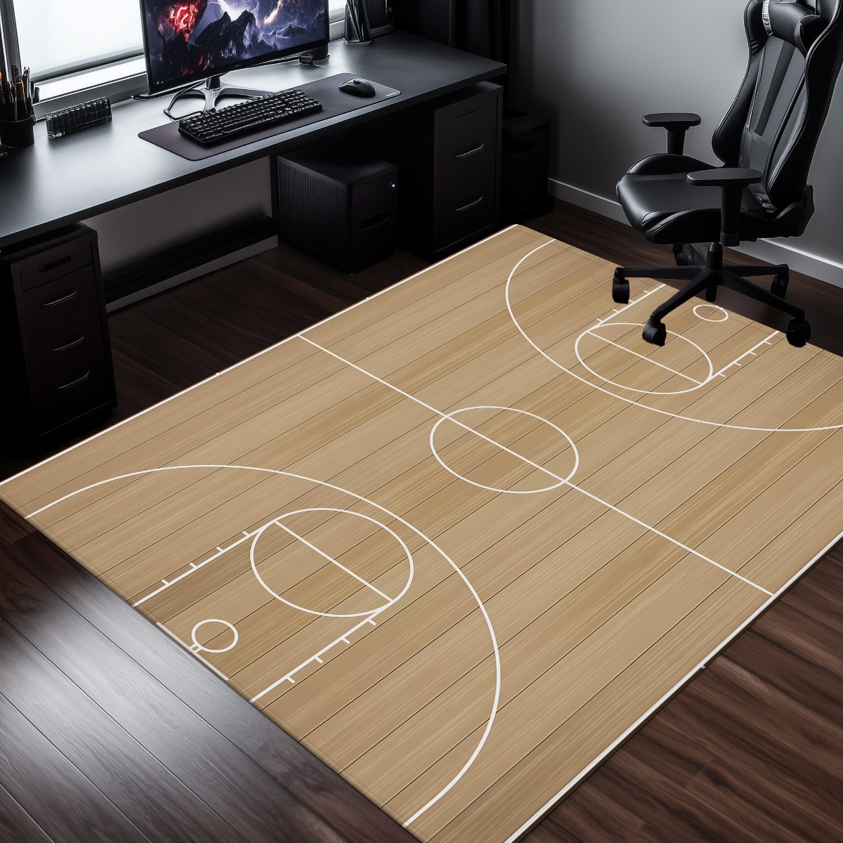 Basketball court design plush  - огляд і ціна Home Gym And Basketball Court