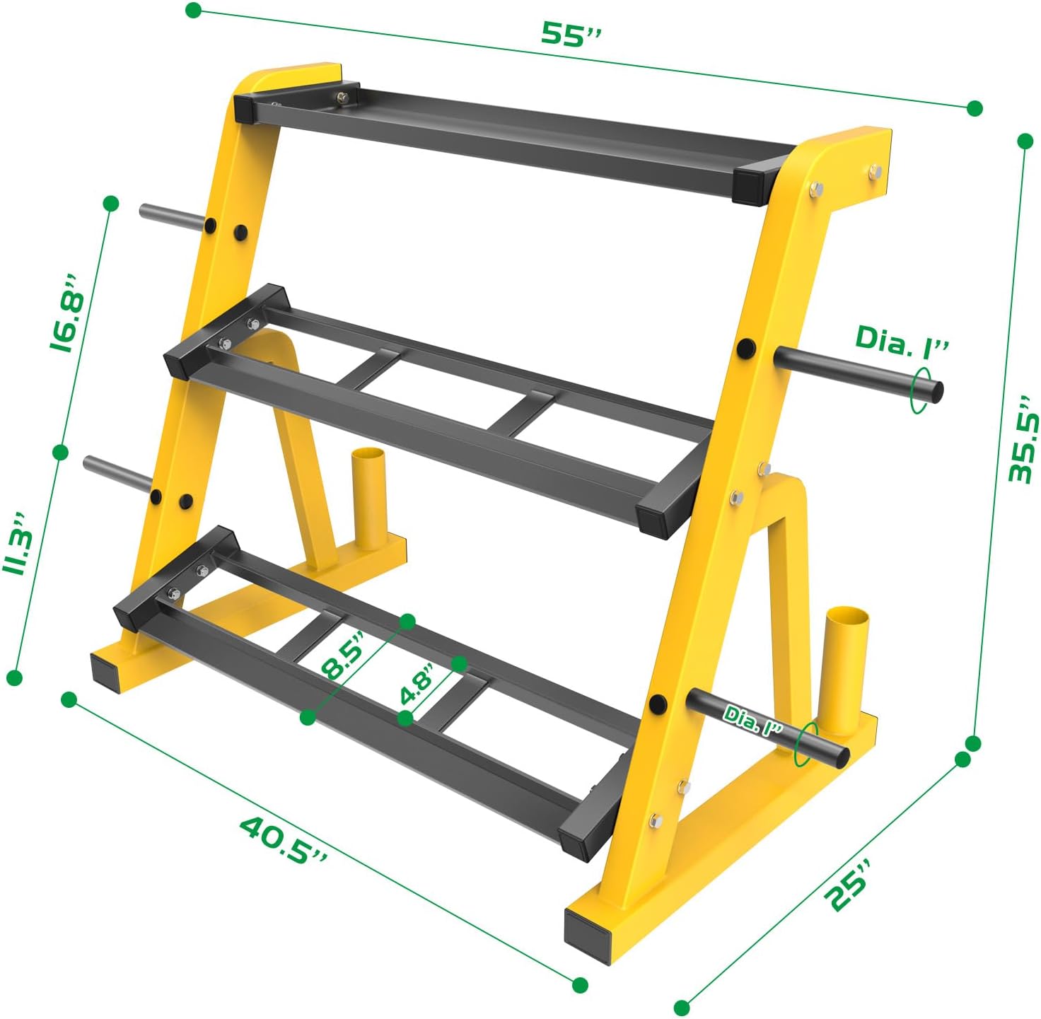 Heavy Duty Three Tier Dumbbell - огляд і ціна Home Gym Yellow