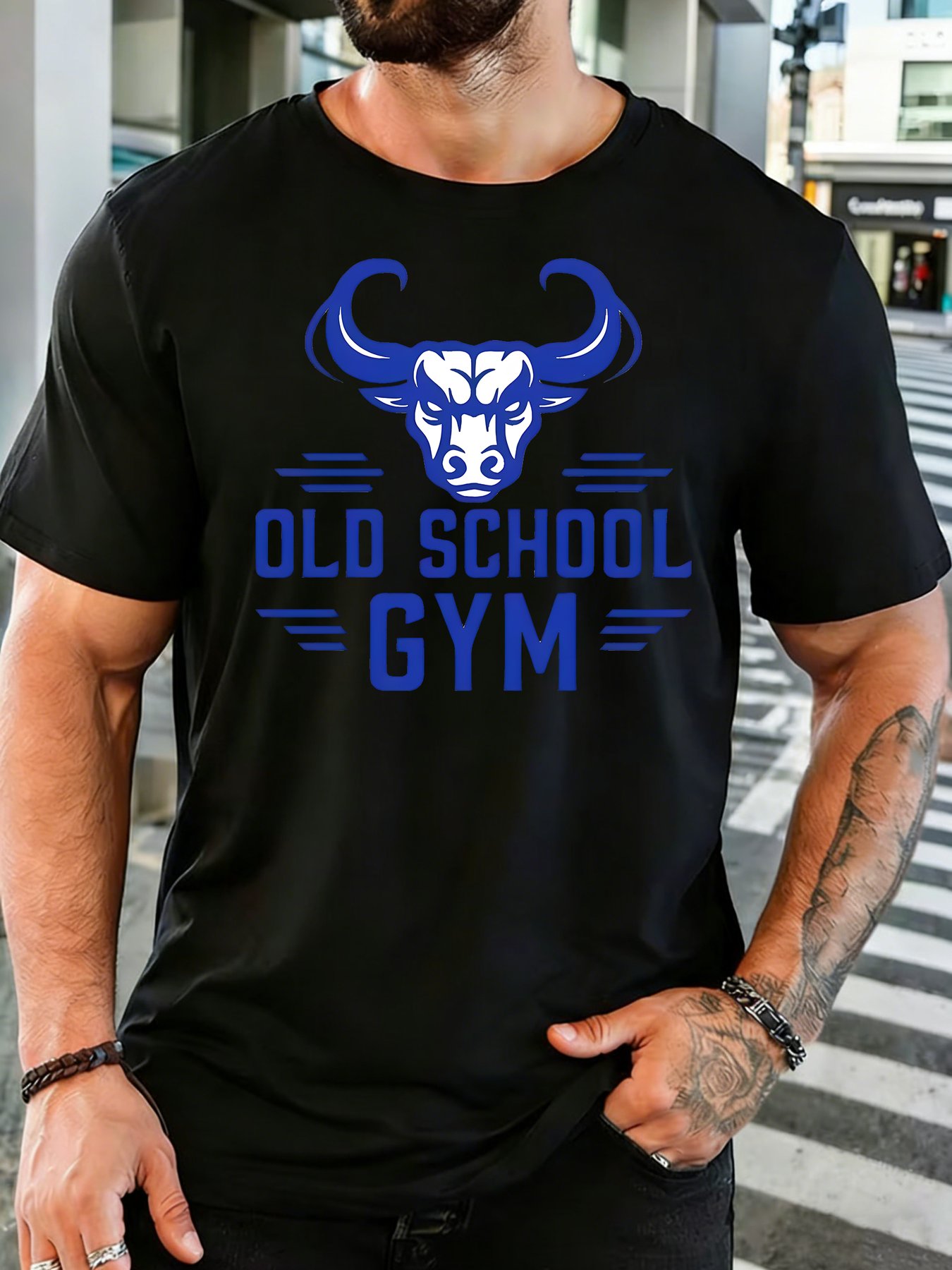 Men Soft Cotton Crew Neck Tee  - огляд і ціна Home Gym Old School